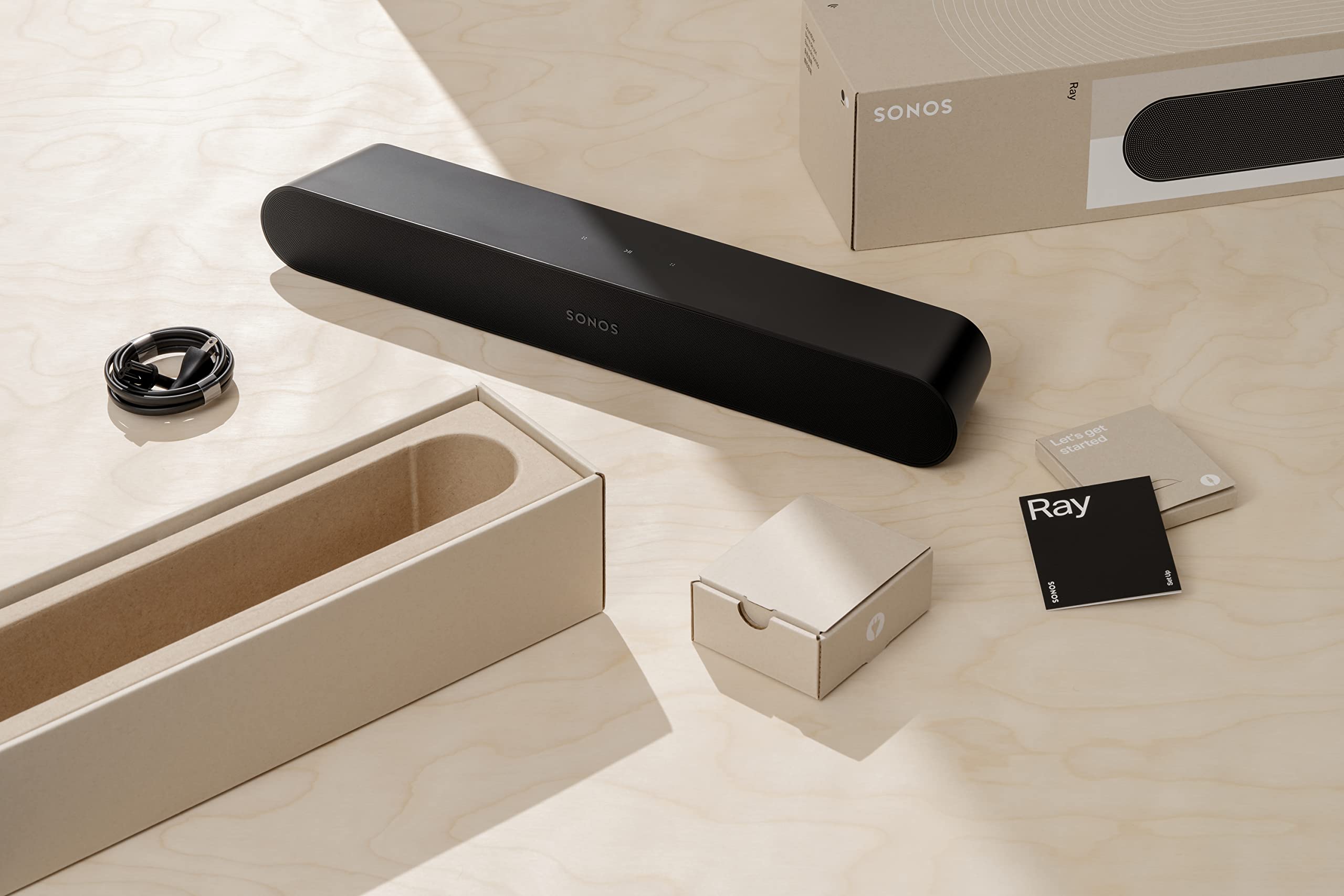 Sonos Ray Soundbar – Einzigartig kompakte All-in-One-Soundbar mit Blockbuster-Sound für Filme, Spiele und WLAN-Musikstreaming – Kompatibel App und Apple AirPlay – In Schwarz
