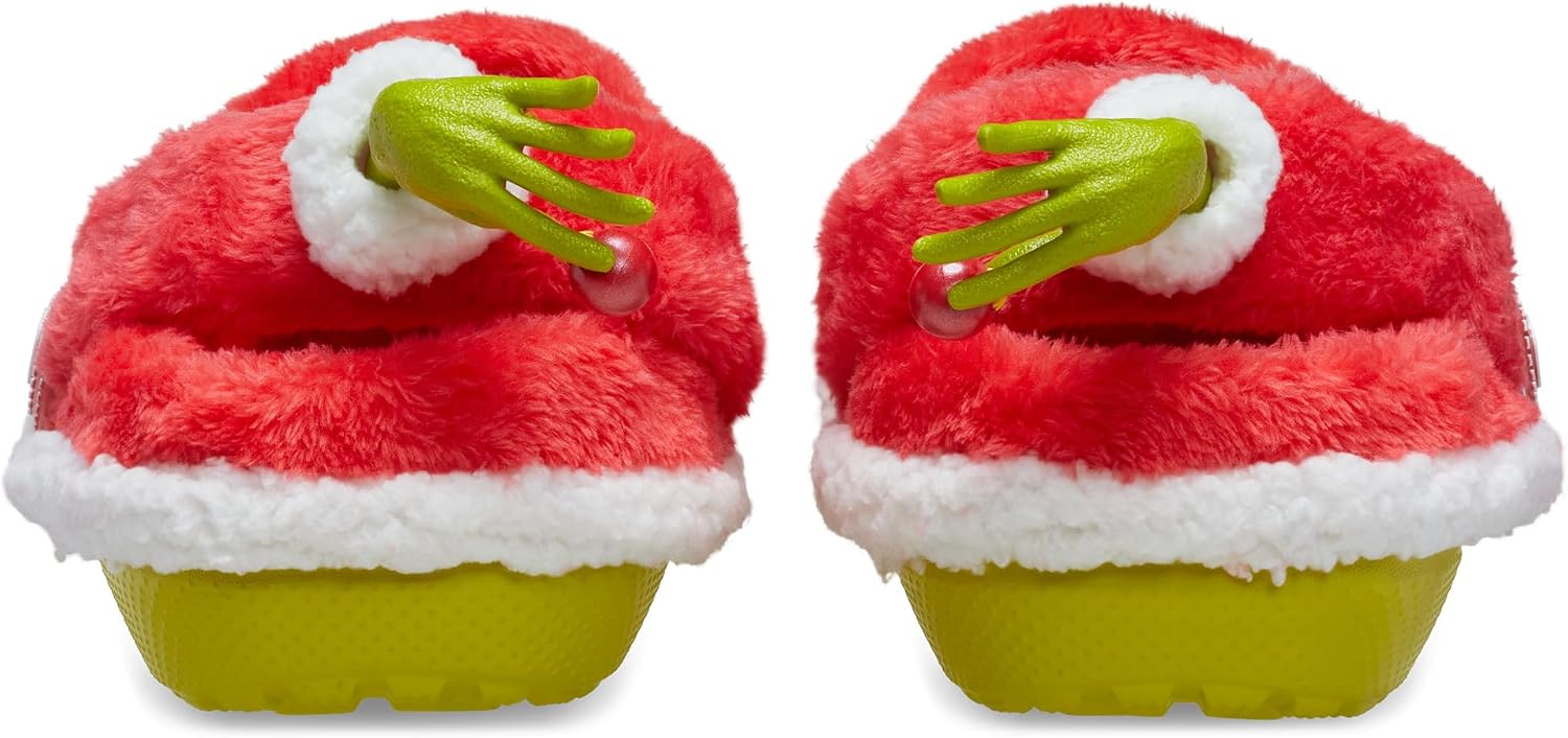Crocs Unisex-Adult Classic The Grinch Lined Clogs, Fuzzy Holiday Slippers