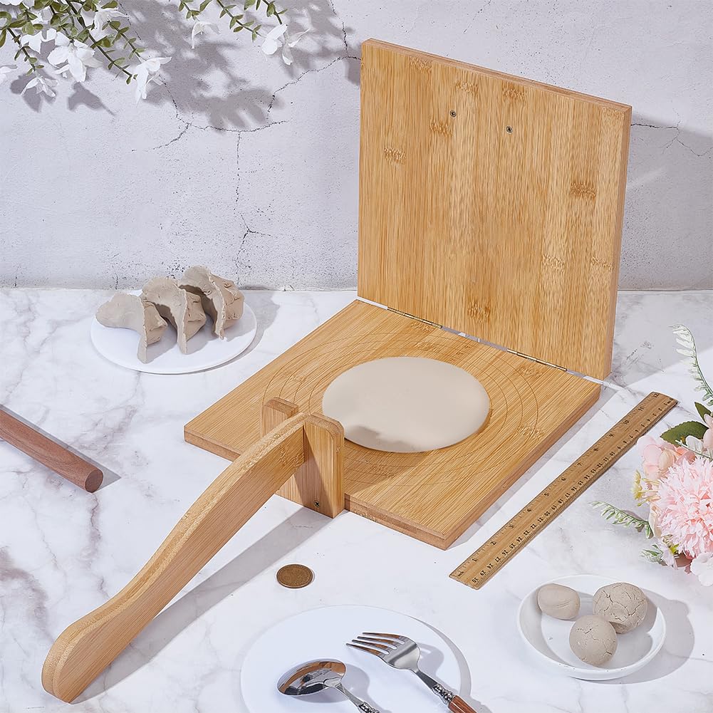 FINGERINSPIRE Presse à Tortillas 25CM Carré en Bambou Presseur Mexicain Tortillera en Bois Naturel pour Fabrication de Tortilla de Maïs Facile à Nettoyer pour Tortillas Tacos Mexicains Maison