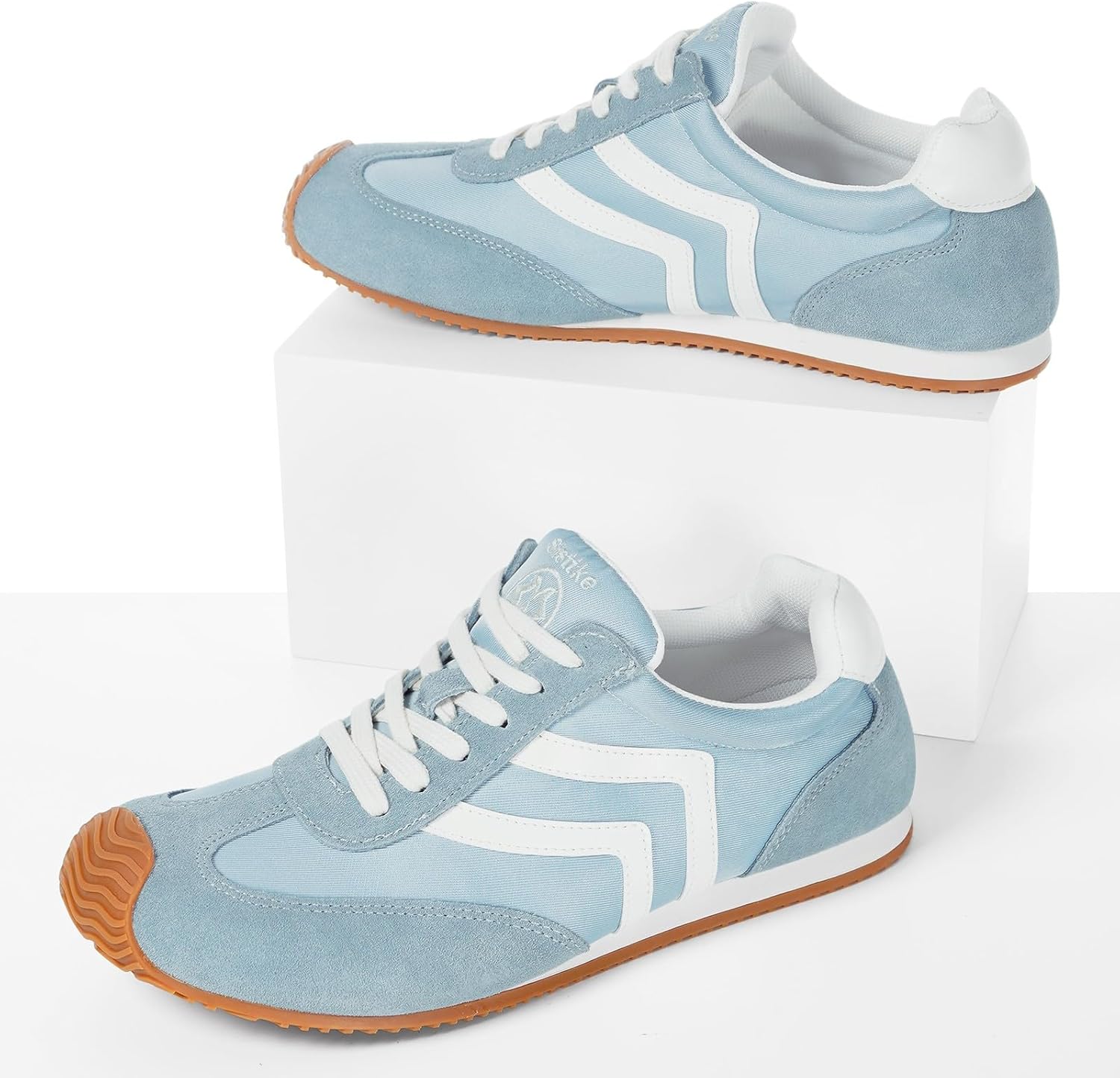 Fashion Sneakers for Women Wide Width Casual Sneakers Genuine Leather Walking Shoes Trendy Lightweight Comfort Lace-Up Non Slip for Outdoor with Memory Foam Insole - Image 7