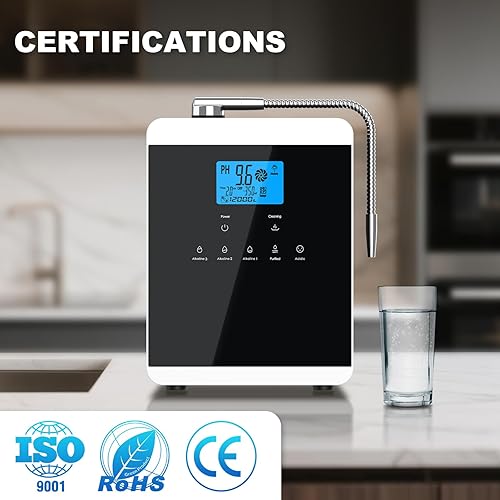 Miniatura 2 de Máquina ionizadora de agua alcalina para el hogar, 11 placas de titanio, máquina de agua alcalina, purificador de agua ácido pH 4-10.5, filtro de