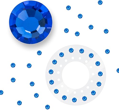 blinger Paquete de recambio de cristal, esmeralda de 0.157 pulgadas, 75 cristales de vidrio cortados con precisión (5 discos), adhesivo seguro para