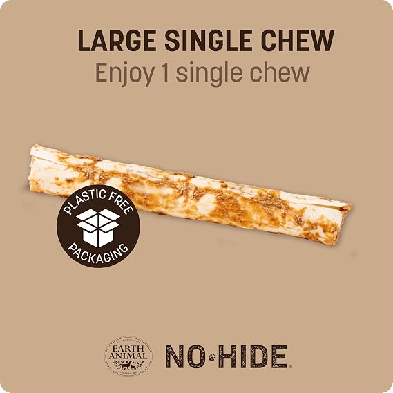 Earth Animal No-Hide® Venison Roll (1 Pack) – Long-Lasting Dog Chews – Natural Dog Treats for Large Dogs (>32 kg) – Easily Digestible, Supports Healthy Teeth & Gums – 100% Recyclable Packaging