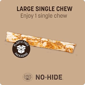 Earth Animal No-Hide® Venison Roll (1 Pack) – Long-Lasting Dog Chews – Natural Dog Treats for Large Dogs (>32 kg) – Easily Digestible, Supports Healthy Teeth & Gums – 100% Recyclable Packaging