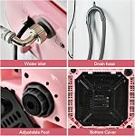 COSTWAY Portable Washing Machine, Built-in Drain Pump, 8Lbs Capacity, Full-Automatic washer with 6 Programs, 6 Water Levels, Child Lock, Compact Washer and spinner Combo for RV, Dorm, Apartment (Pink)