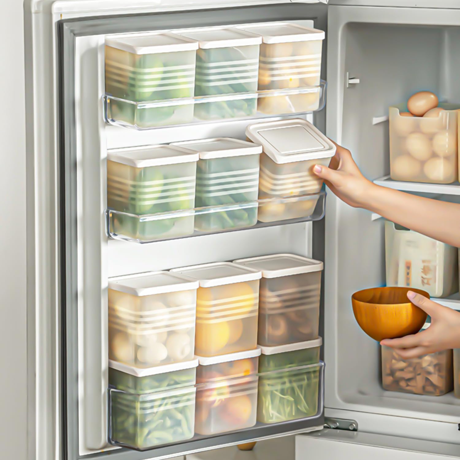Container Store Fridge Amazon.com: MdakeGo 3 Pack Refrigerator Organizer Box with Lid, Plastic ...