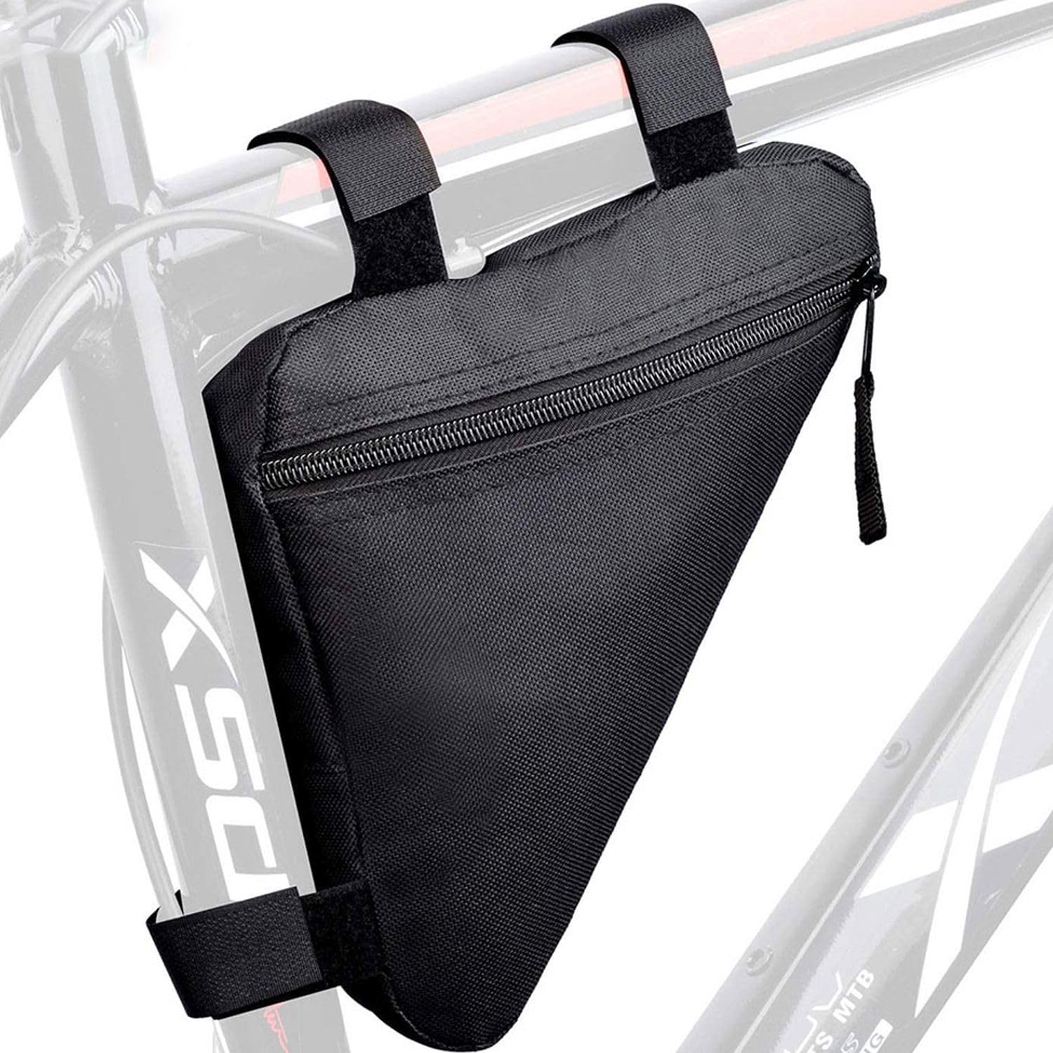 Retoo Trójkątna torba rowerowa 2l torba na ramę trójkątna rowerowa idealna na zamek rowerowy narzędzia torba na ramę rowerową rower wyścigowy MTB czarna 20 x 18,5 x 4 cm