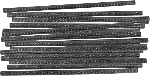 16 estacas de refuerzo de tierra negra de 15 pulgadas, estacas de anclaje de suelo de gancho resistente, estacas de metal rectas para conformación