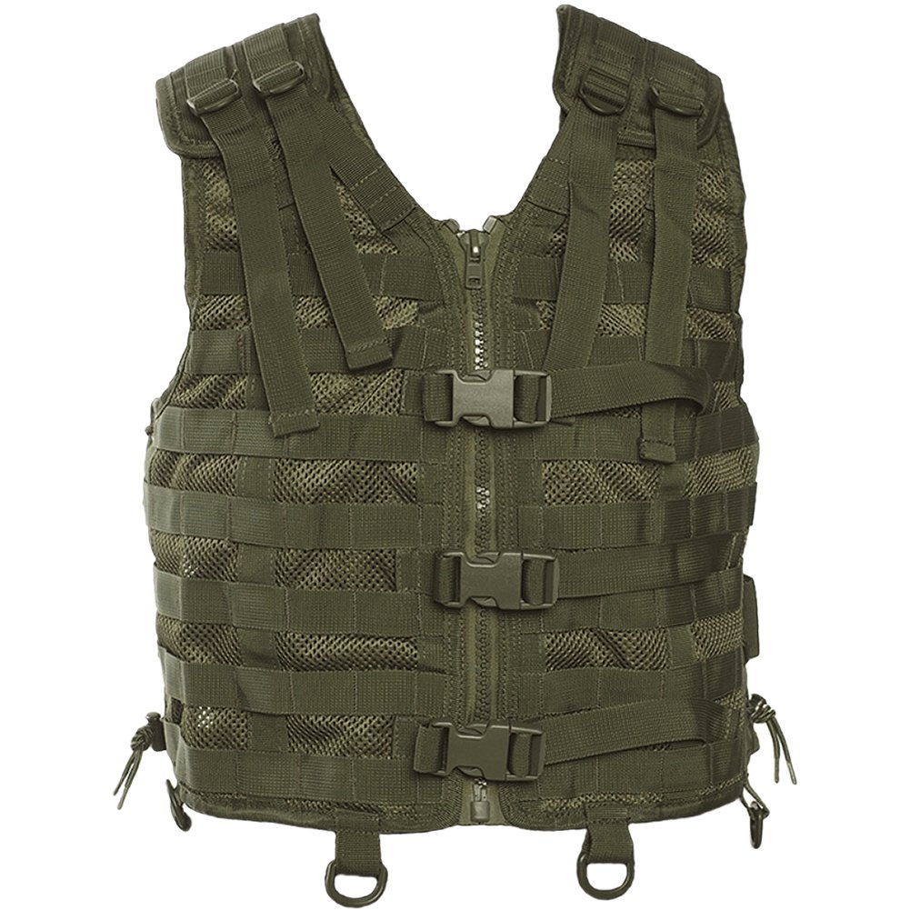 Military Tactical Carrier MOLLE Vest PALS Modular System Airsoft Webbing olive