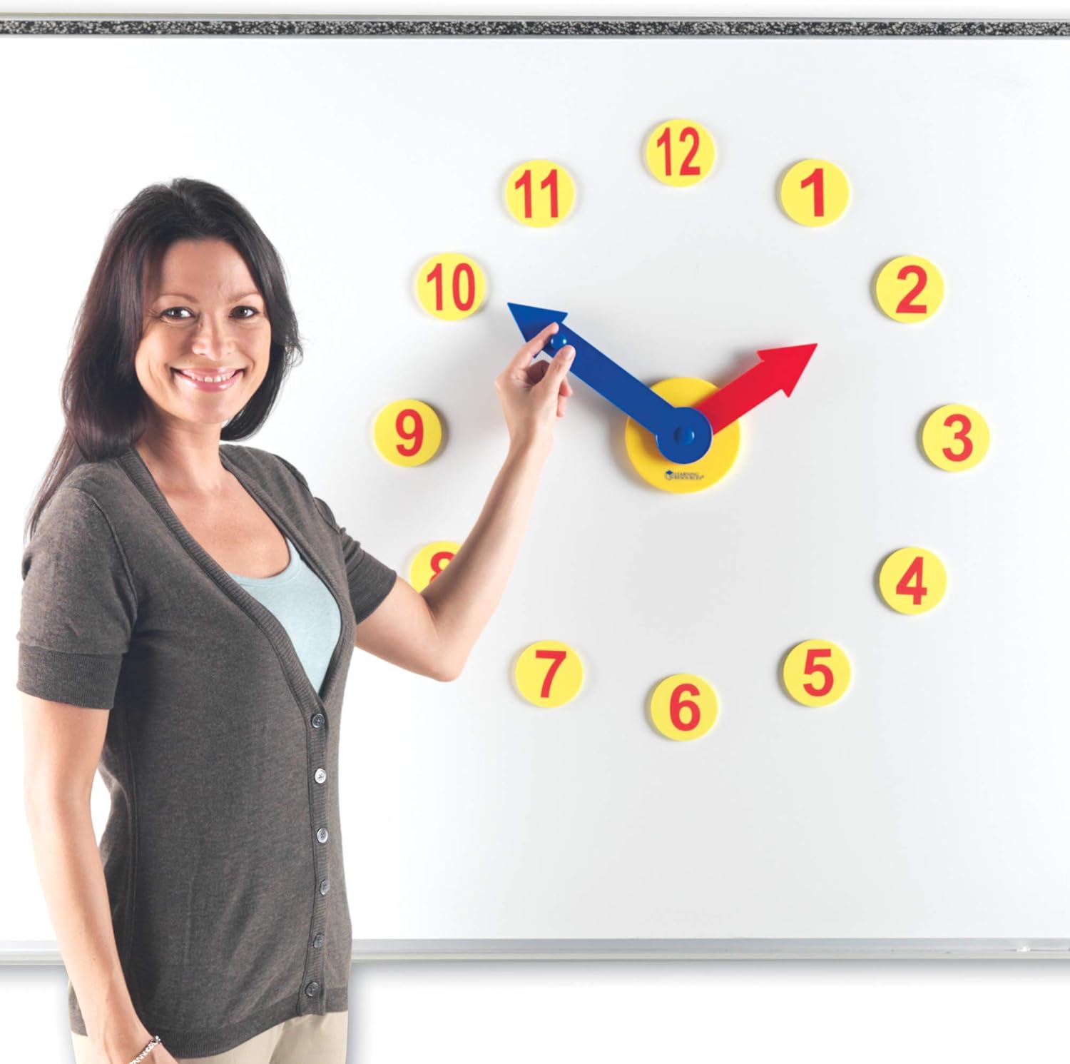 Best Deal Cheap 🛒 Learning Resources Magnetic Time Activity Set, Homeschool, Time Telling, Basic Math Skills, Giant Demo Clock, Whiteboard Accessories, Grades K+, Ages 5+