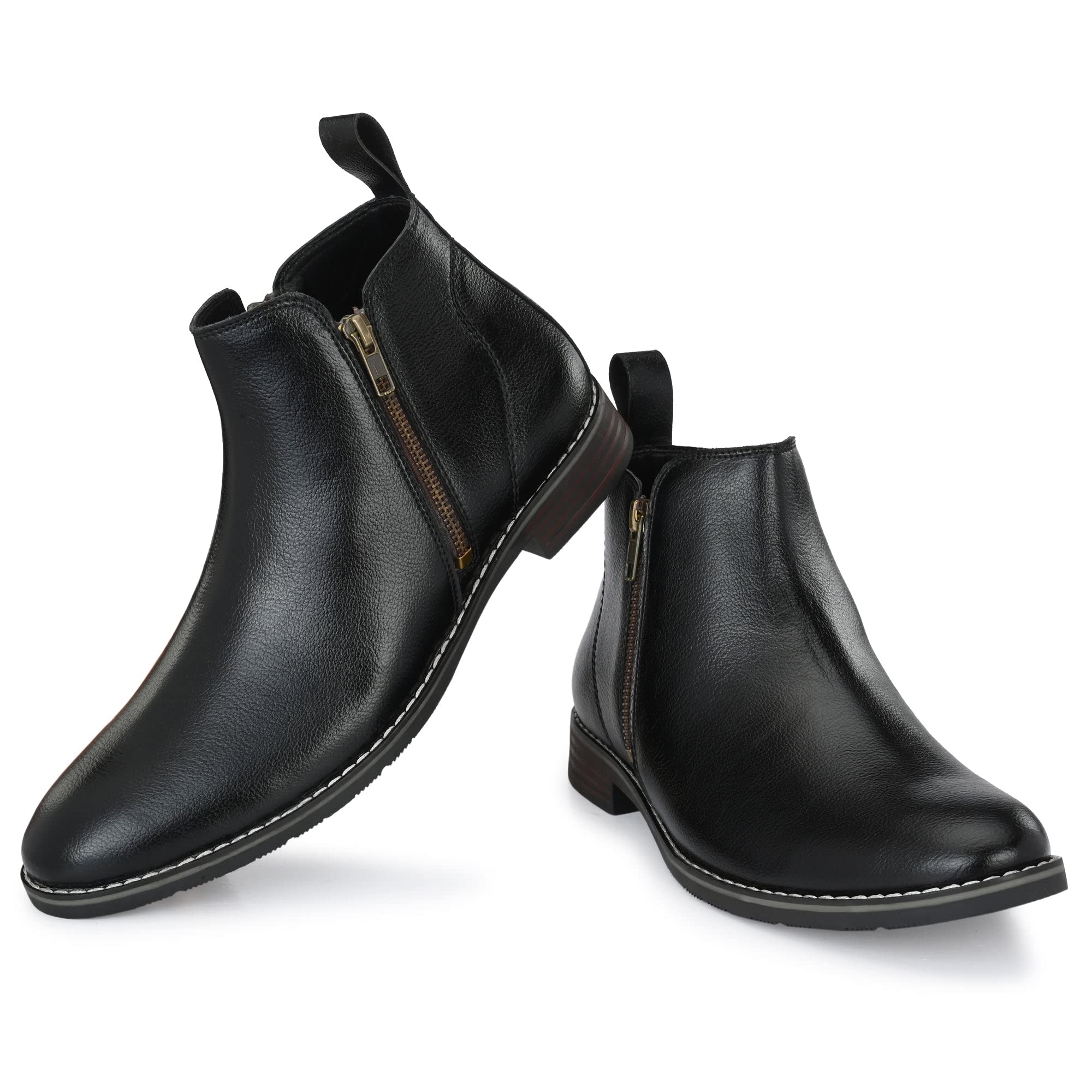 Attitudist Black Ankle Boot Both Zip for Men|Comfortable Foam Inner Lining|Anti-skidding Sole|Rubber Sole Shoes|Closure Zip| Casual Wear Boots-6001BLKSIZE10 (B0BK28L9DS) Amazon Price History, Amazon Price Tracker