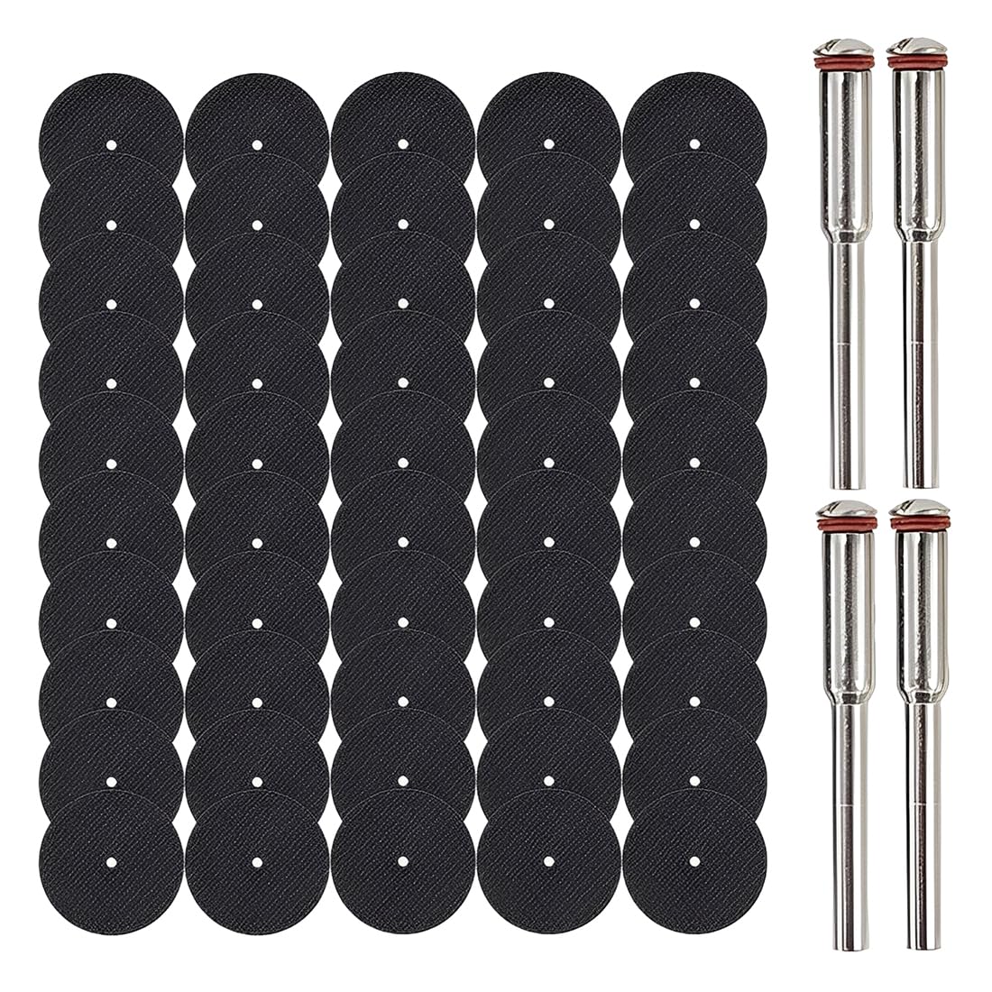 50 Pcs taglio compatibili con accessori Dremel, disco da taglio da 32 mm per accessori rotanti, set di dischi da taglio per metallo acciaio e altro ancora, ruote da taglio con 4 mandorle da 3 mm