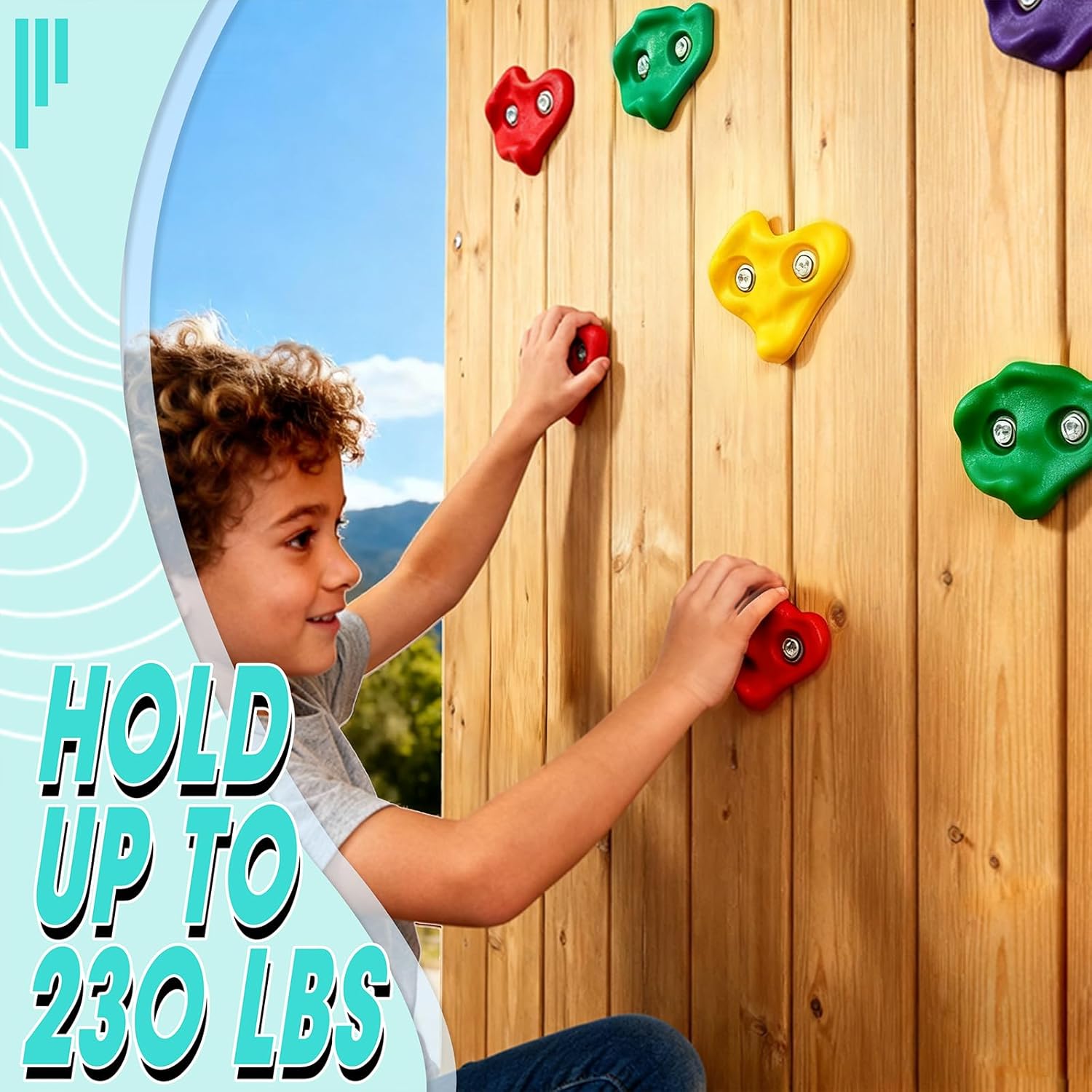 20 PCS Large Rock Climbing Holds for Kids, Large Climbing Holds Adult Rock Wall Holds Climbing Rock Wall Grips for Indoor and Outdoor Playground Play Set with Hardware