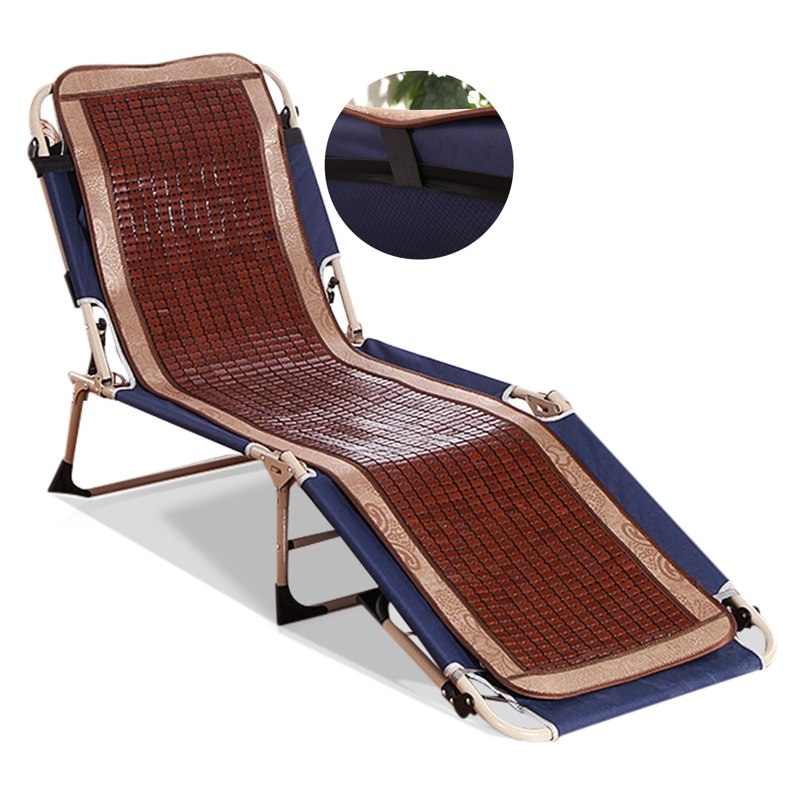 Coussin Transat Bain De Soleil Impermeable, Cool Dehoussable Coussin Bain De Soleil épais, Confortable Pliable, Bande Réglage Pour Intérieur Exterieur Jardin Terrasse Balcon, Voyage Plage Vacances