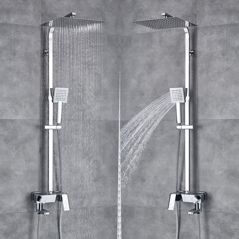MOCHAMIK 10-calowa deszczownica bateria wannowa WallMounteTub Mixer HandhelSprayer armatura łazienkowa do kąpieli pod prysznicem