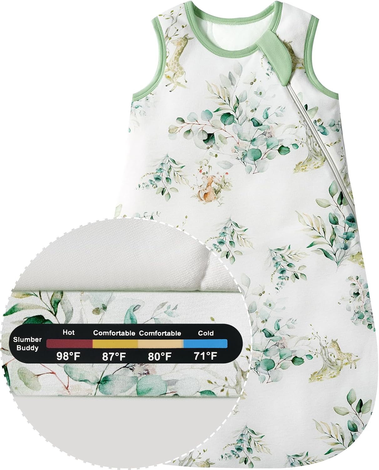 Baby Bamboo Viscose Sleep Sack, 70% Rayon Made from Bamboo 30% Cotton 1.0 TOG Months Toddler Infant