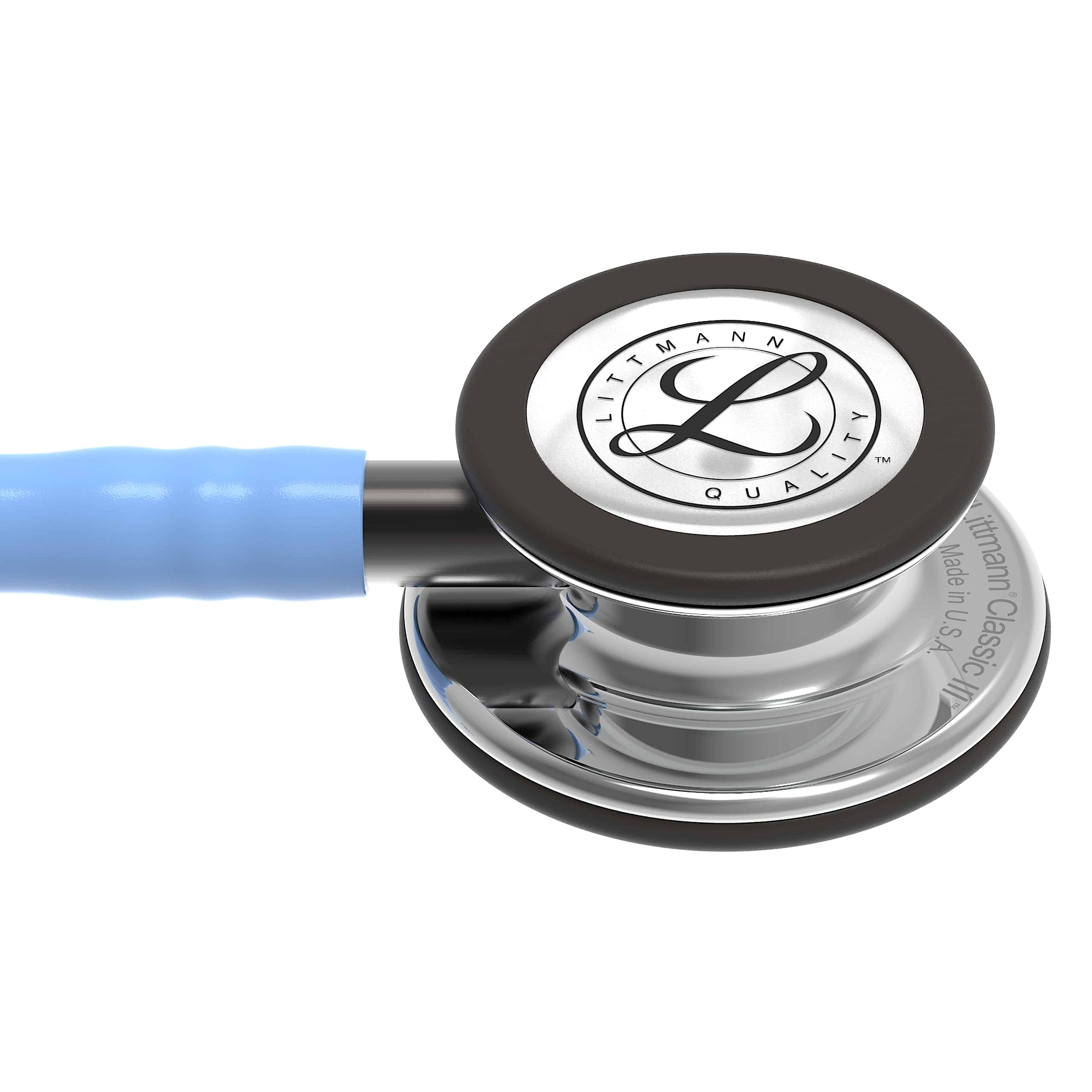 3M Littmann Classic III Estetoscopio con Grabado Gratuito y Linterna Pupilar de Regalo (Azul Cielo/Mirror Edition/Smoke Stem)