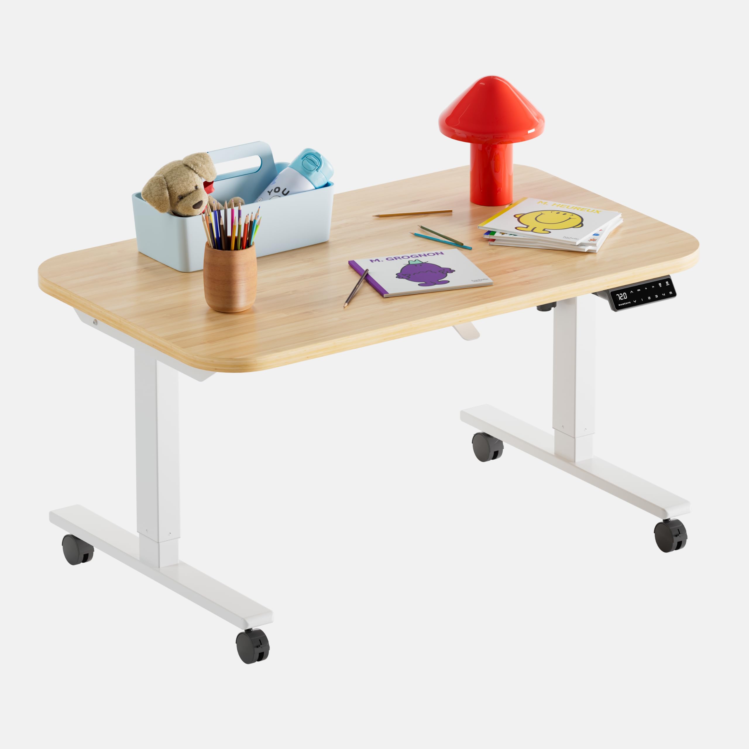MAIDeSITe J01 Umdrehbar Höhenverstellbarer Schreibtisch, Hubbereich 52–77cm