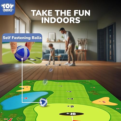 Miniatura 10 de TOY Life Alfombrilla de juego de golf para interiores y exteriores, para adultos y familia, niños, equipo de juego al aire libre, juego de chip de