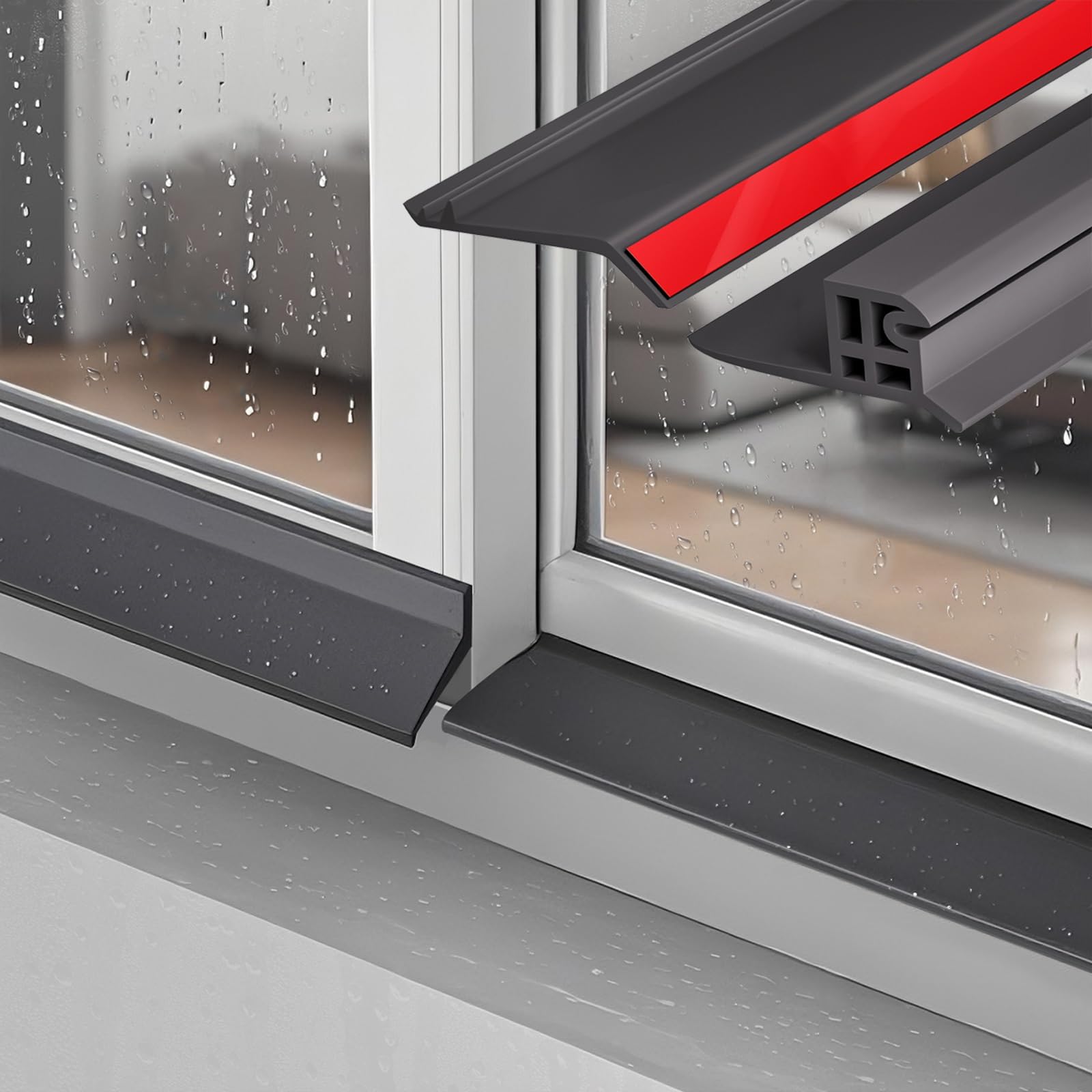 Bande de caoutchouc étanche pour fenêtre coulissante contre la pluie Weather Bar