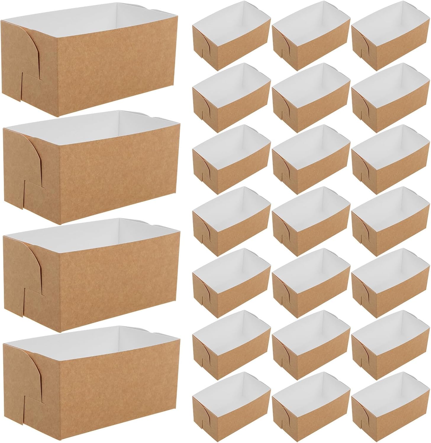 50pcs Food-grade Paper Sandwich Boxes for Takeout, Greaseproof Bakery Packing Containers with Wrapping Paper, Disposable Food Storage for Sandwiches and Breakfast Snacks