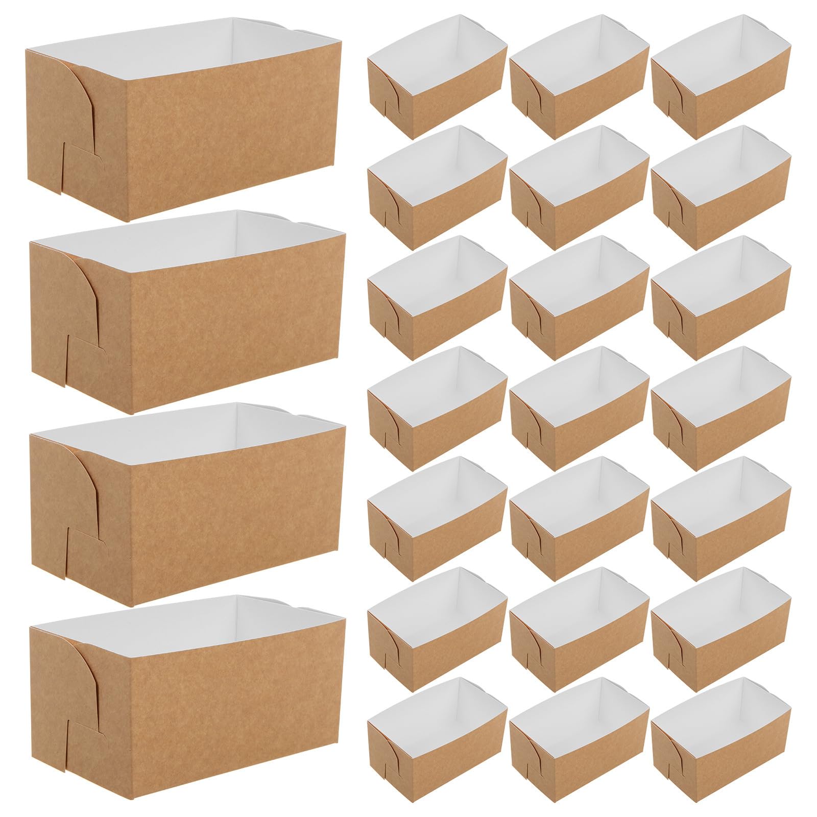 Ipetboom Lebensmittelverpackungskartons Sandwich Verpackungsboxen 50 Stück aus Papier Einfache Mitnahme mit Takeaway Funktion für Frühstück und Kuchen