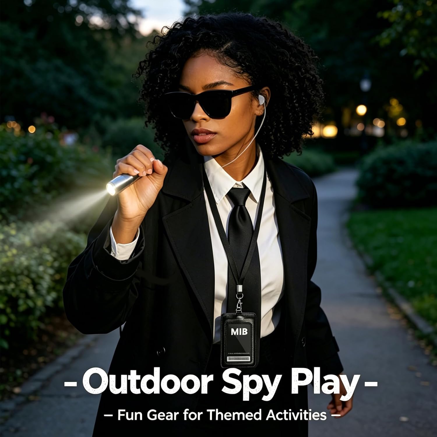 Agent Costume Secret Service Costume Set Spy Costume Accessories for Halloween Men Women Black Outfit