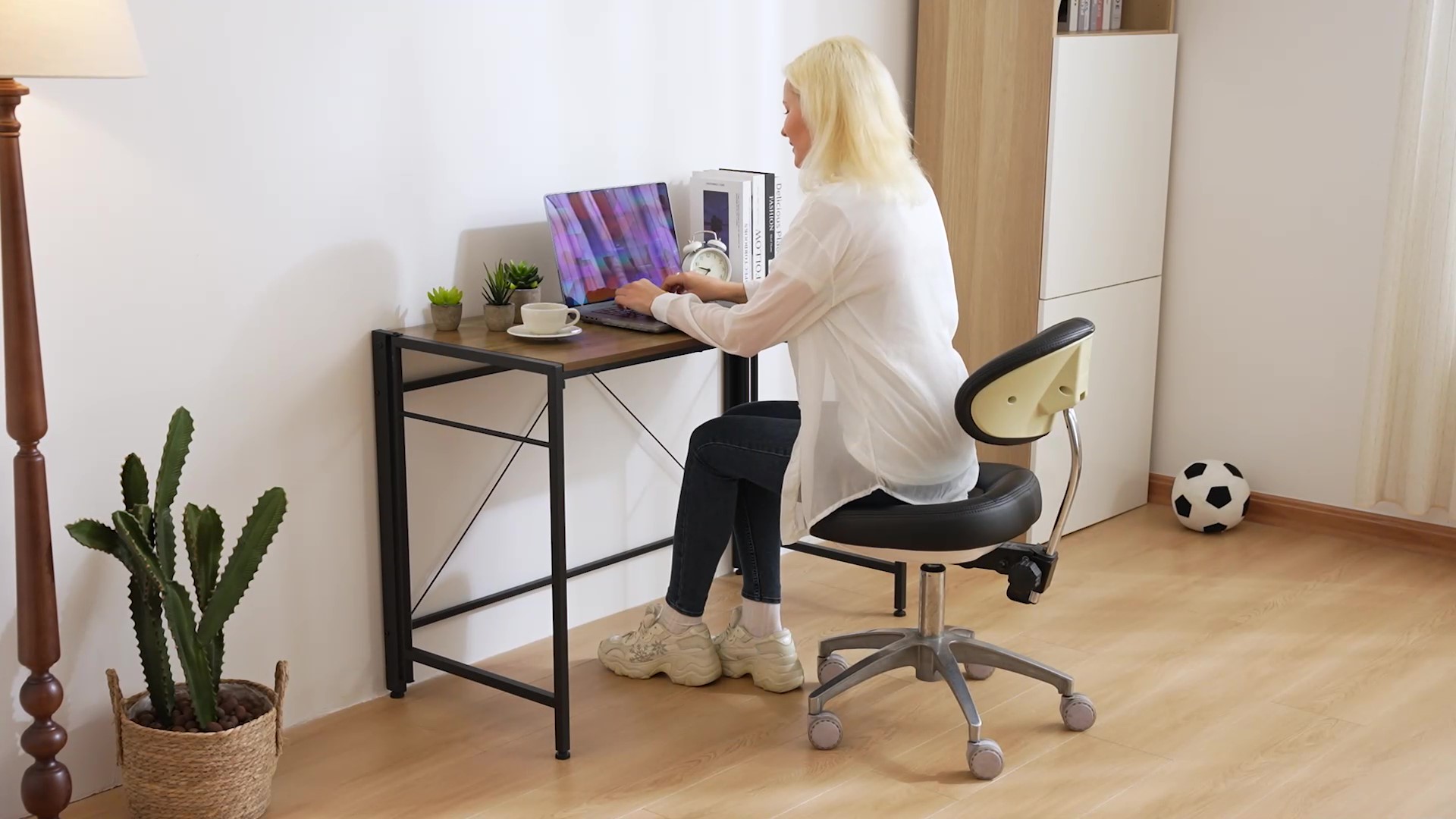 Dripex XXL Folding Desk, 110 x 50 cm, Foldable Computer Desk with Steel