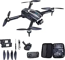 Drone Profissional com Câmera 6K HD FPV, Quadricóptero Dobrável, 2 Baterias 1800mAh, 25 Minutos de Voo, Controle Remoto, Fluxo Óptico, Kit Completo com Bolsa