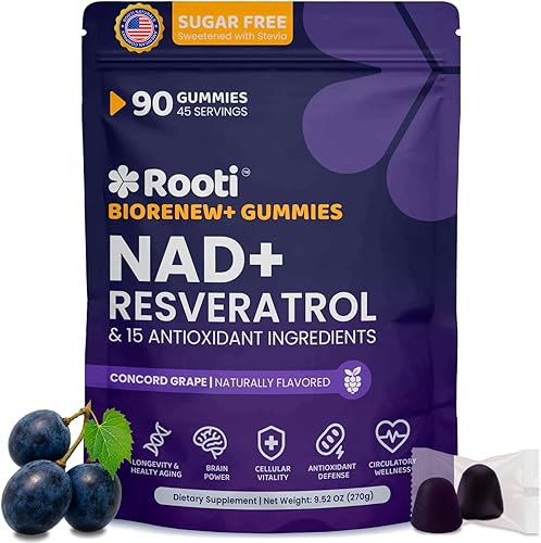 BioRenew+ con NAD+, resveratrol, quercetina, curcumina, berberina y antioxidantes  Fórmula avanzada a base de plantas para el equilibrio celular