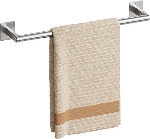 USHOWER Toallero de níquel cepillado, toalleros de 18 pulgadas para montaje en pared de baño, soporte de toalla de acero inoxidable resistente,