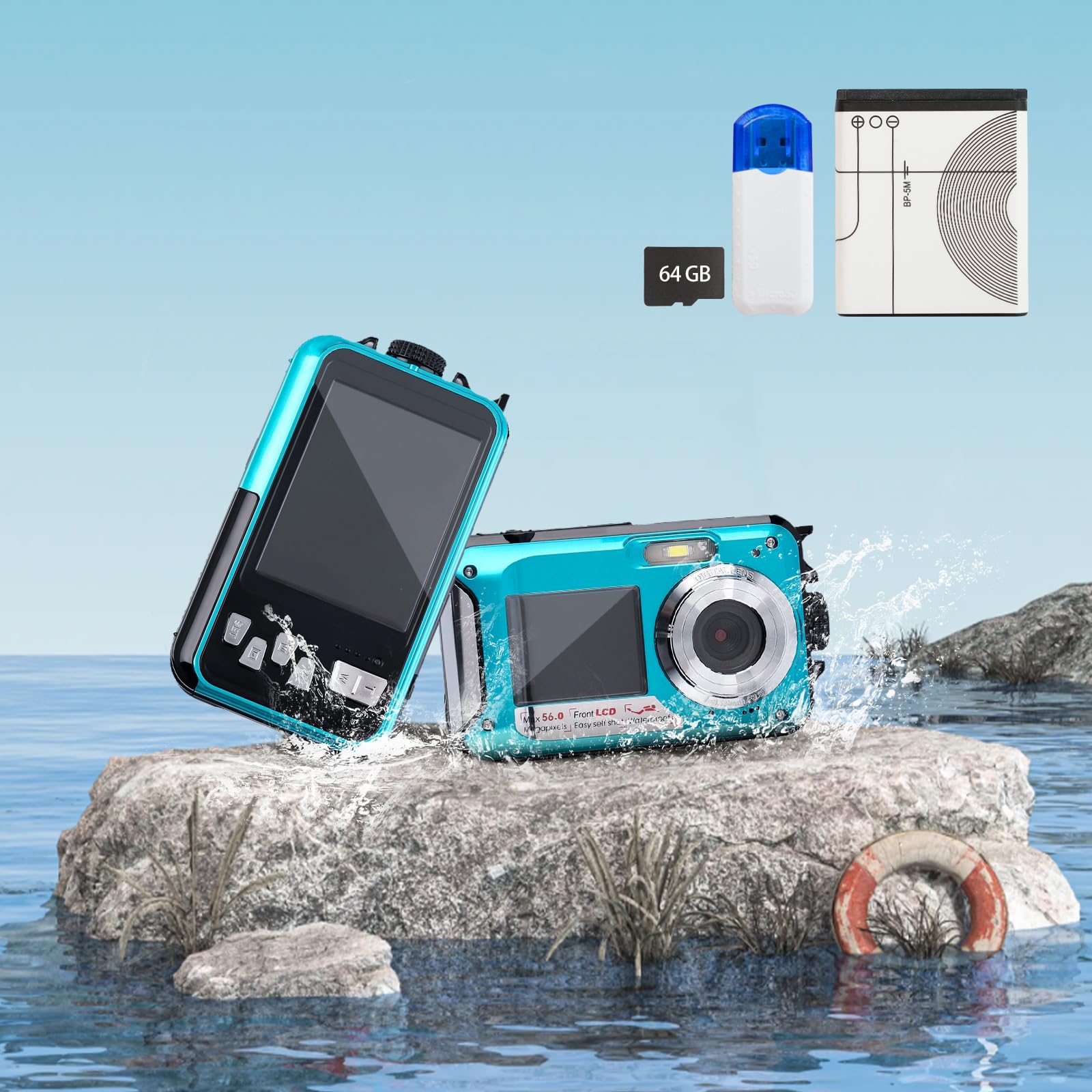 Autofocus Compact Camera 4K Underwater Camera 56MP - 11FT Waterproof ...