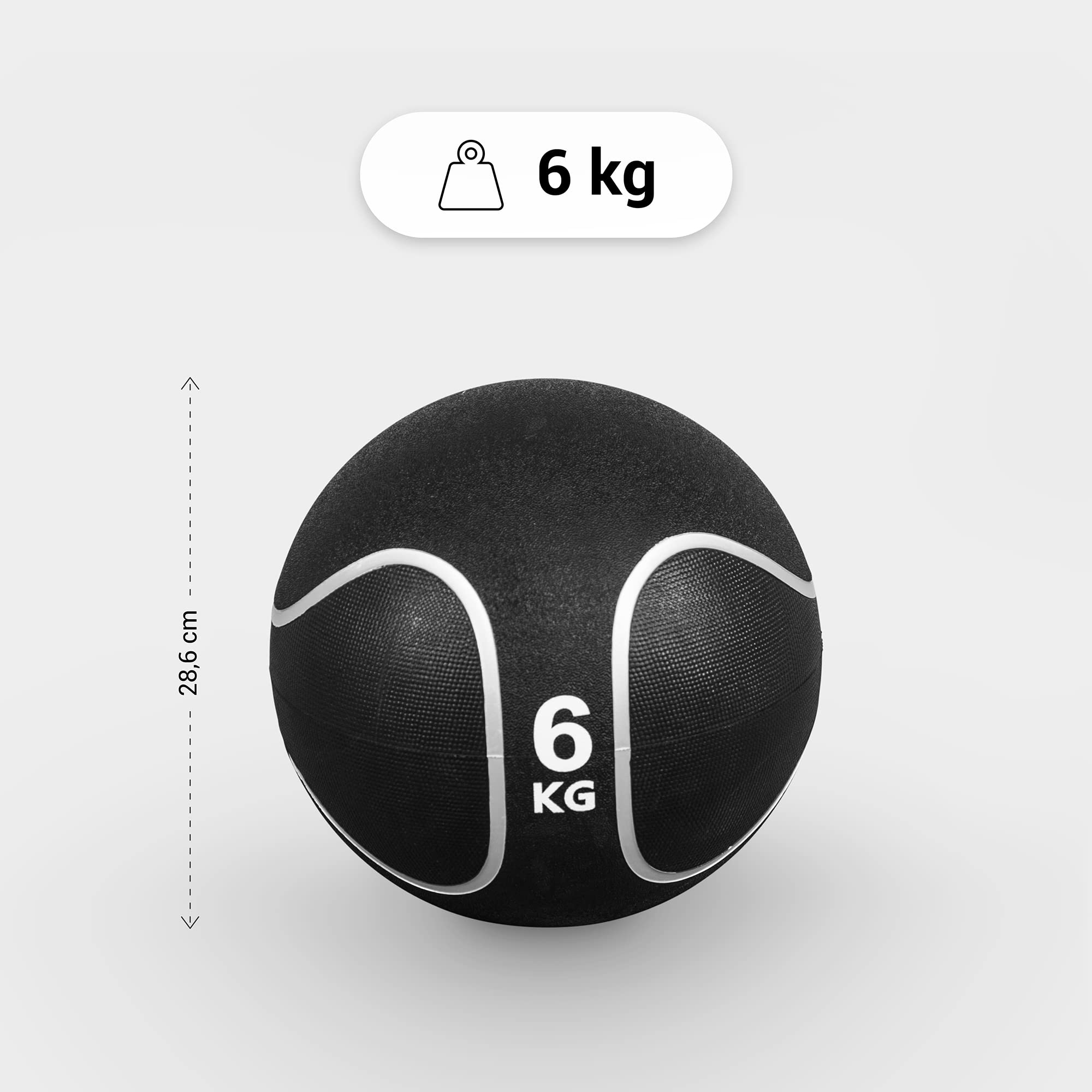 GORILLA SPORTS® Medizinball - 1kg, 2kg, 3kg, 4kg, 5kg, 6kg, 7kg, 8kg, 9kg, 10kg Gewichte, Einzeln/Set, Ø 23 oder 29 cm, rutschfest, aus Gummi - Slam Ball, Gewichtsball, Trainingsball, Fitnessball