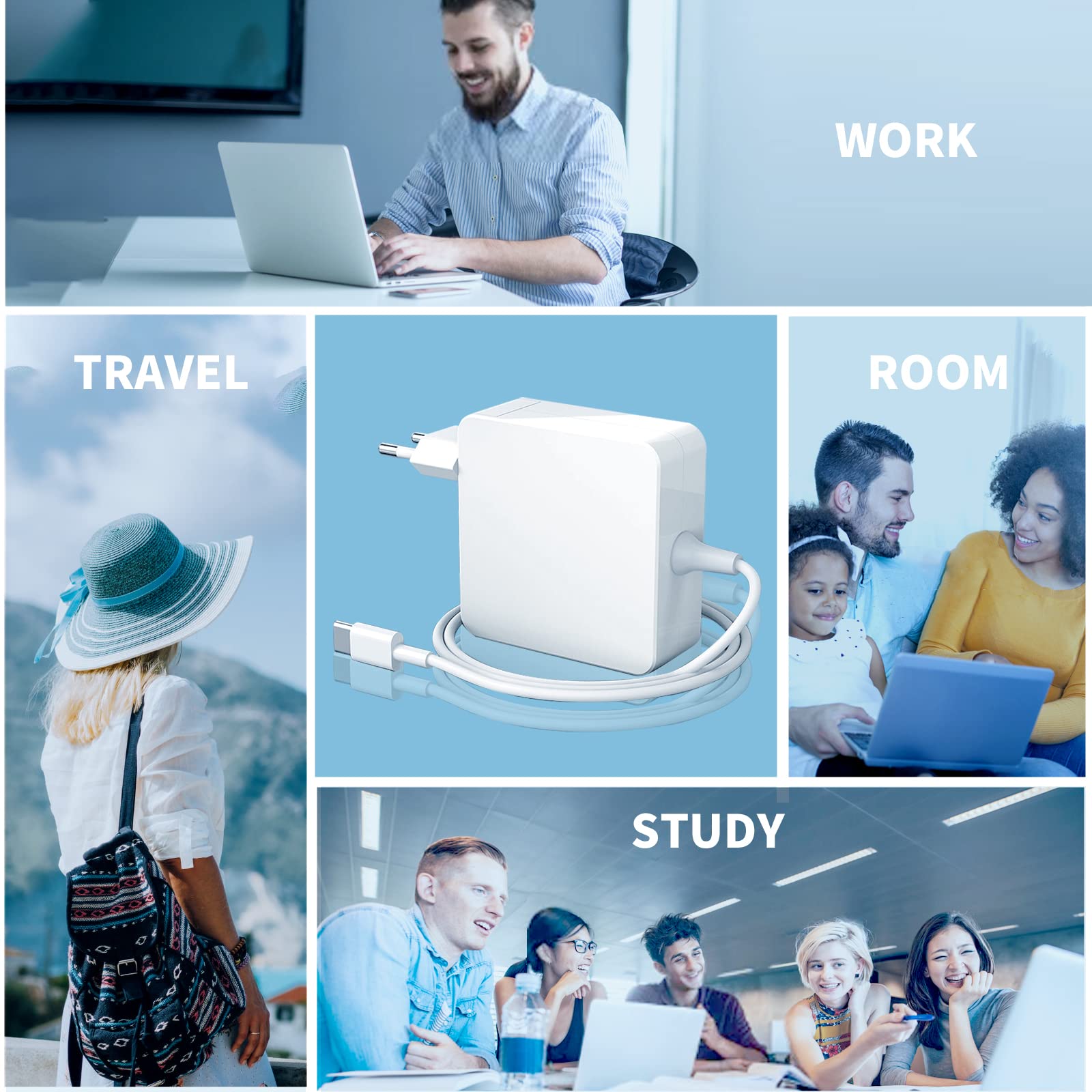 Alimentatore di rete USB C da 100 W per MacBook Pro per Mac Book Air Pro