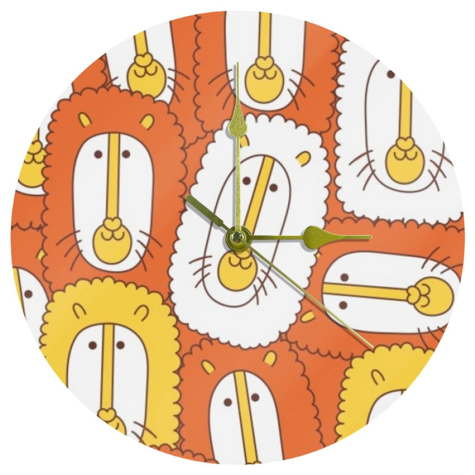 Horloge murale Lion acrylique silencieuse pour stopper le tic-tac du salon