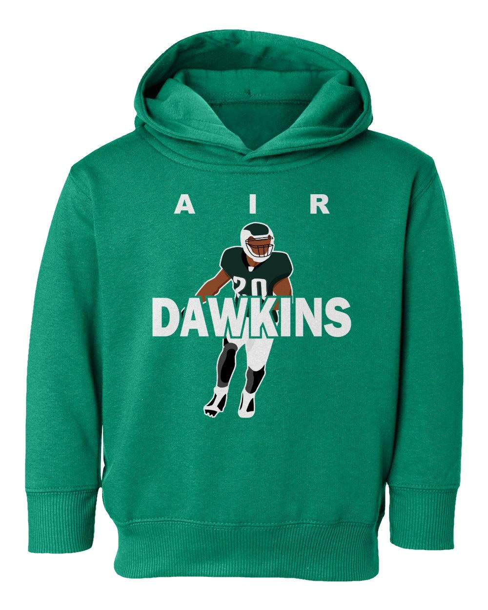 Baku Apparel Philadelphia AIR Dawkins Football Little Kids Girls Boys Toddler Hooded Sweatshirt (Green, 5T)