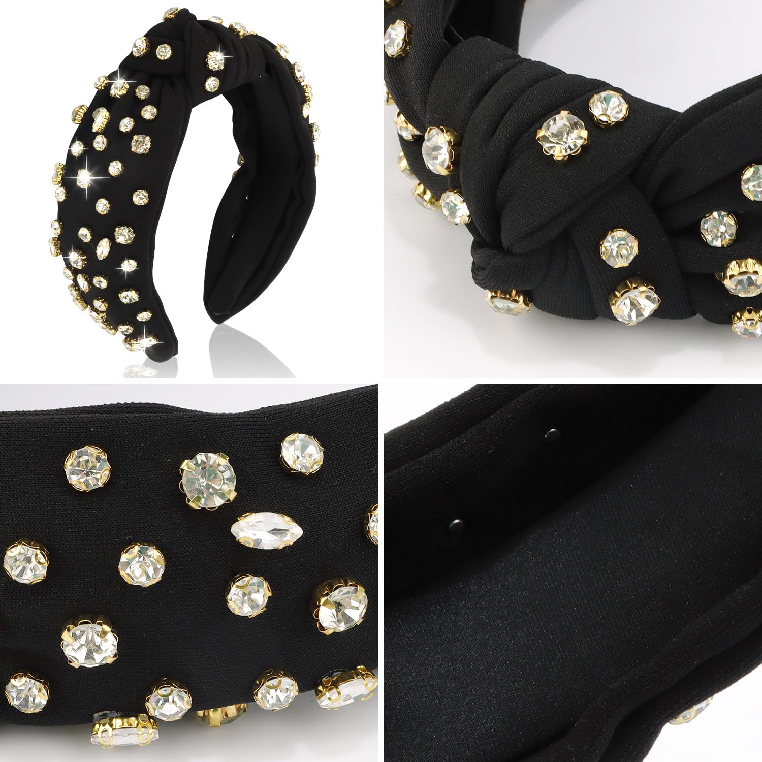 Amazon.com : Atoden Wide Top Knot Headband, Black (Clear 