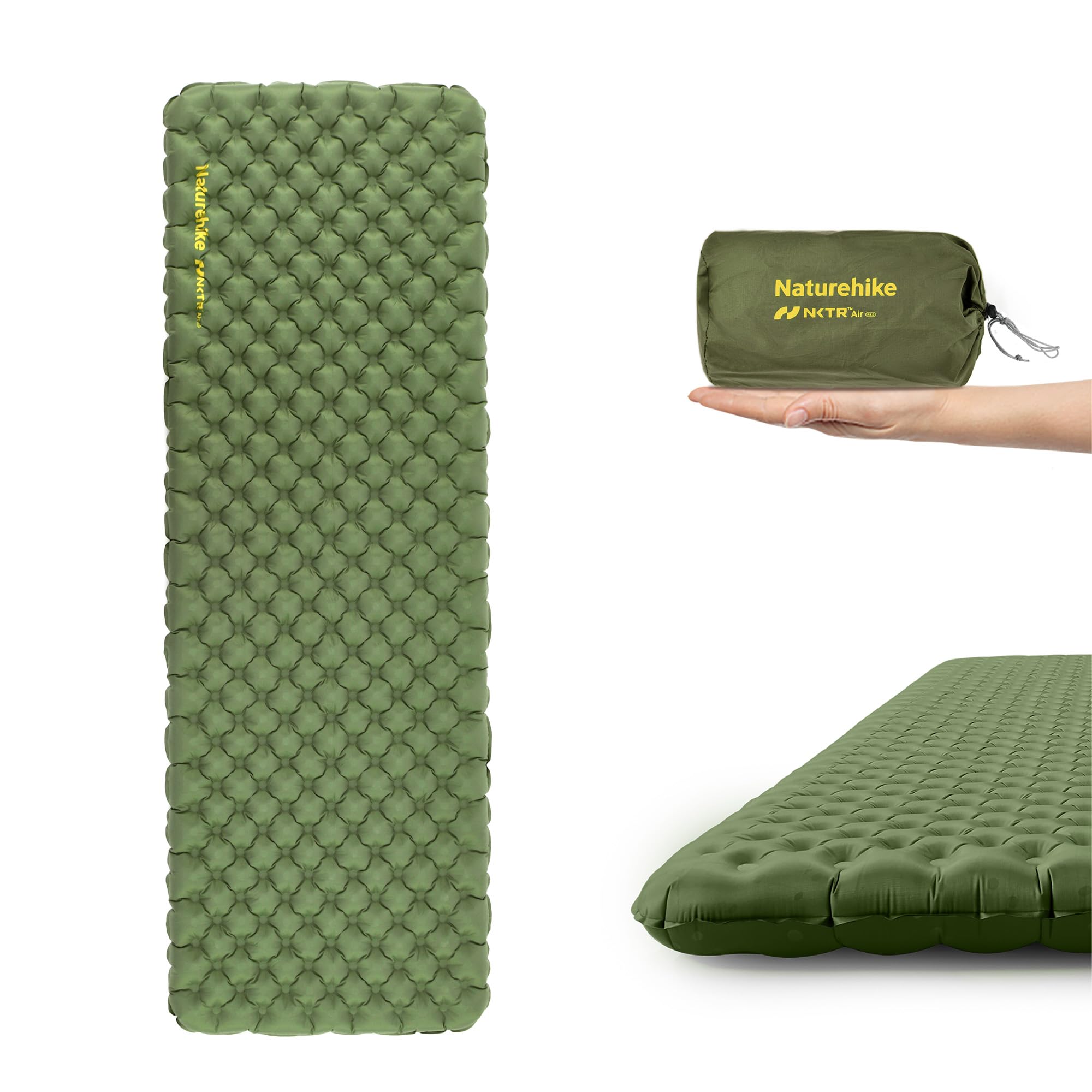 Naturehike Tuye ultralekki materac dmuchany, R4.6, nadaje się do bardzo niskich temperatur o temperaturze ≥-20°C, 8 cm grubości, łatwy do przechowywania, idealny na wędrówki i kemping (186 x 58 x 8 cm