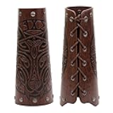 Viking Bracers Medieval Leather Bracers Embossed Wolf Leather Arm Guards Cuff Leather Gauntlet Armband Bracers