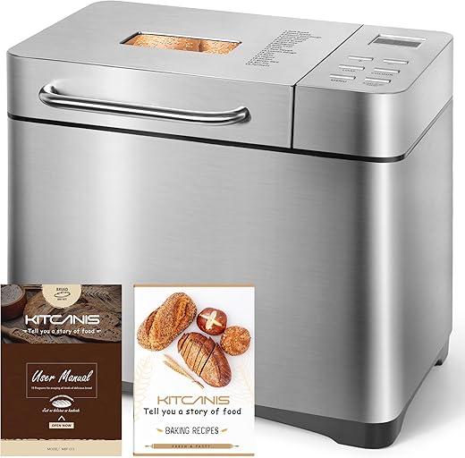 Bread Maker Machines 19 in 1, Stainless Steel Breadmaker with Nut Automatic...