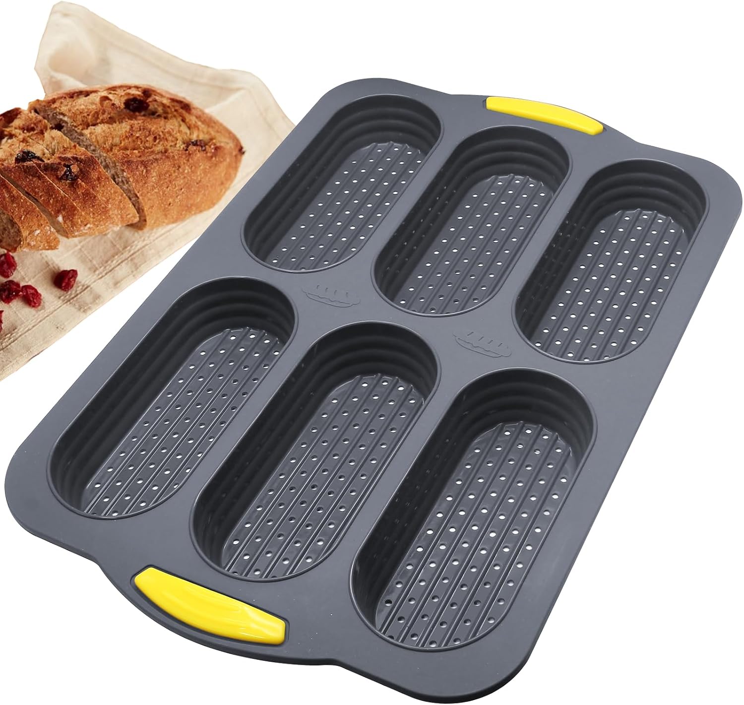 6 Cavity Silicone Hot Dog Mold, 1PC