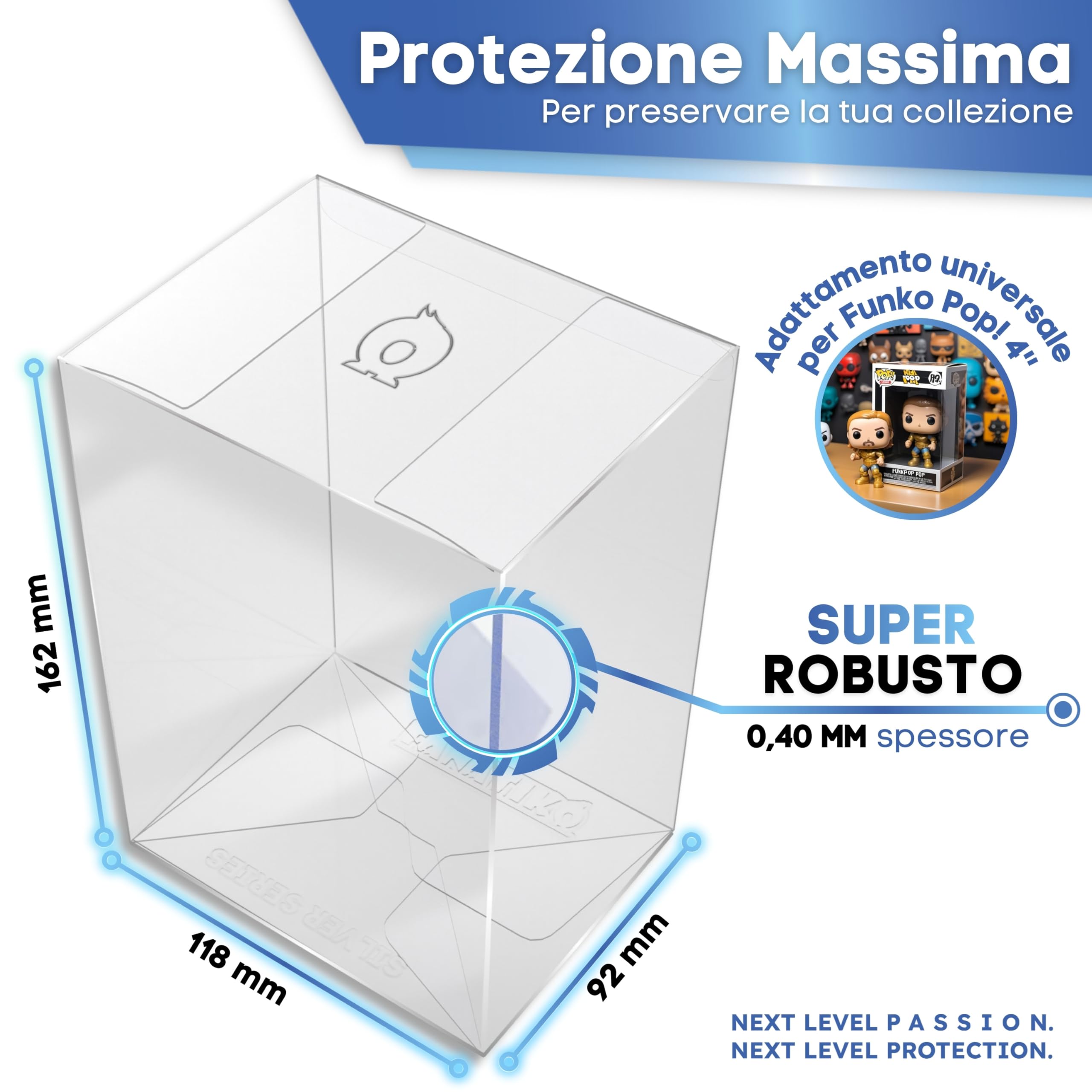 Fanatiko Pacchetto di 6, 12, 25 & 50 Protettori SILVER per Funko Pop 4'' – Protezione Funko Pop da 0,4 mm – Mantieni la tua Collezione in Perfette Condizioni Grazie al tuo Pop Protector