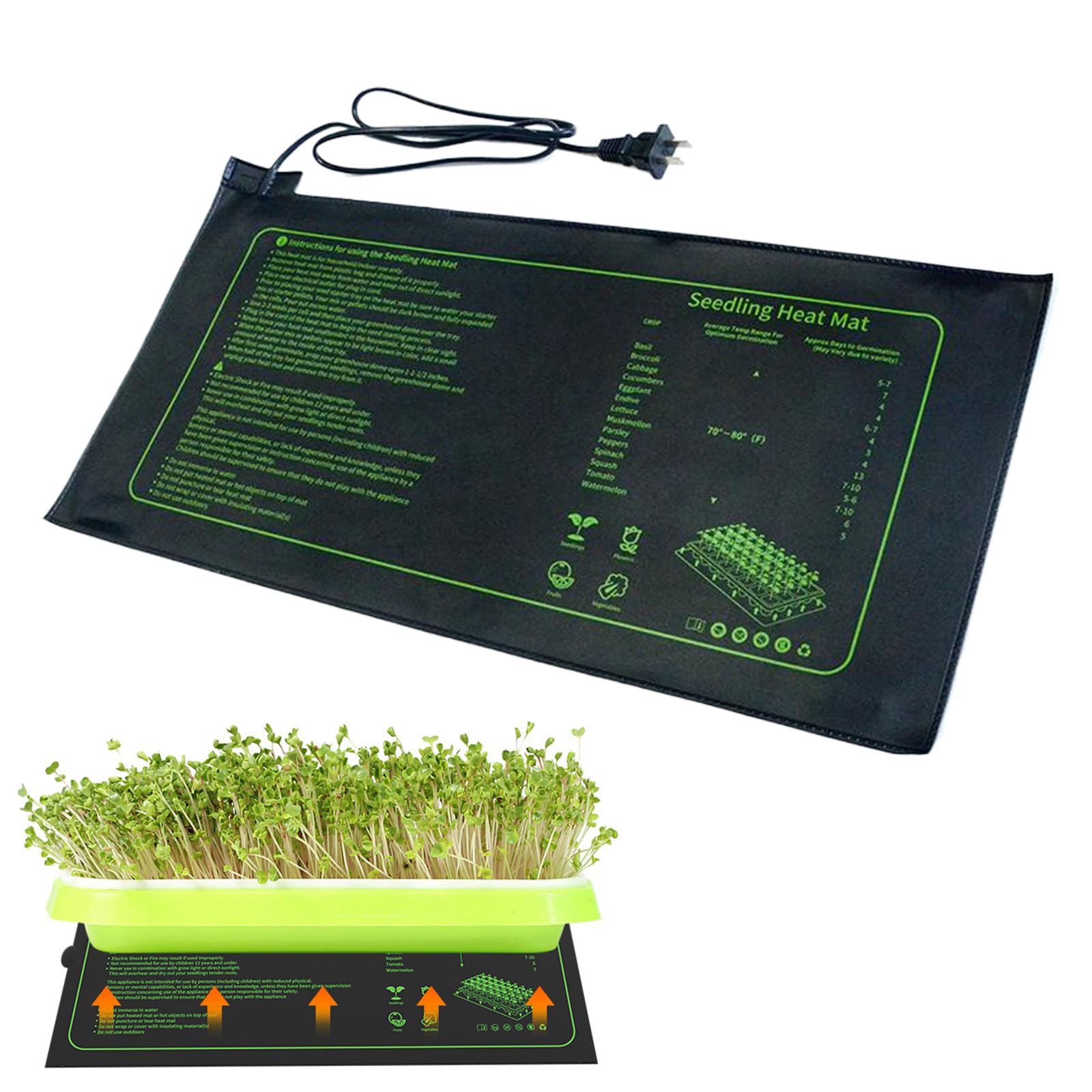 Tappeto Riscaldante per Piantine Tappetino Riscaldante per Piante da Interno per la Germinazione IP67 Impermeabile Tappetino Riscaldante Germinazione, per piantine, Rettile Anfibio, 52 x 25cm