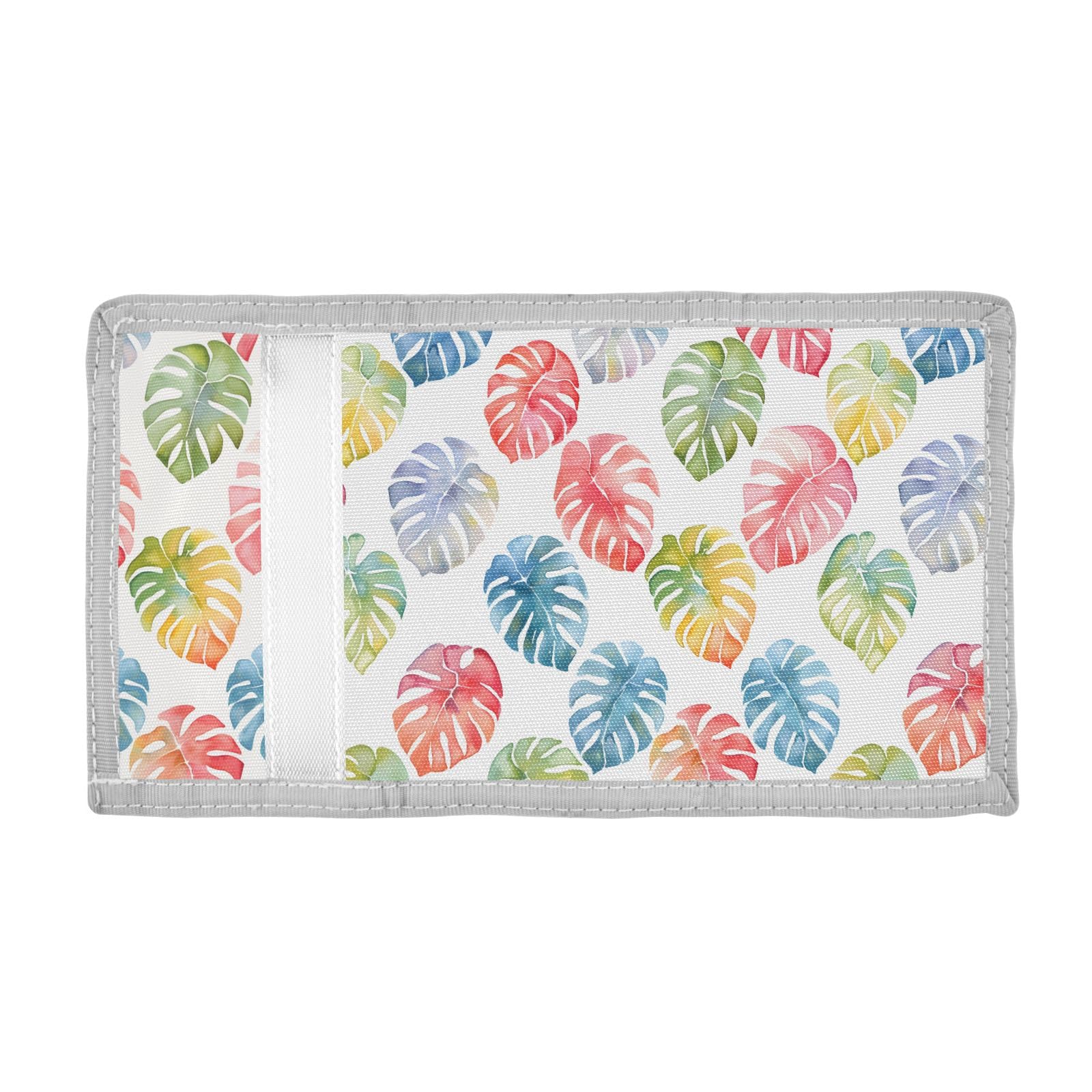 ALAZA Kids Wallets for Boys Girls Toddler Trifold Wallet Children Small Watercolor Monstera with Zipper Coin Pocket