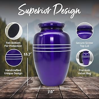 Amazon.co.jp: 大きな紫の骨壺 人間の灰用 大人用 女性用