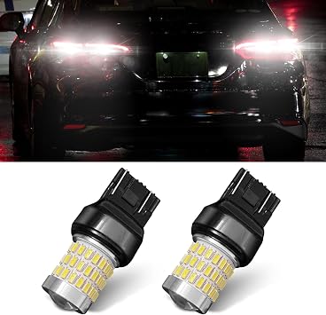 7443 7440 LED Bulb for Reverse Lights, 2024 Upgraded Super Bright T20 7441 7444 W21W LED Lamps with Projector Lens, Replacement for Backup Tail Brake Parking Lights DRL, Pack of 2 White