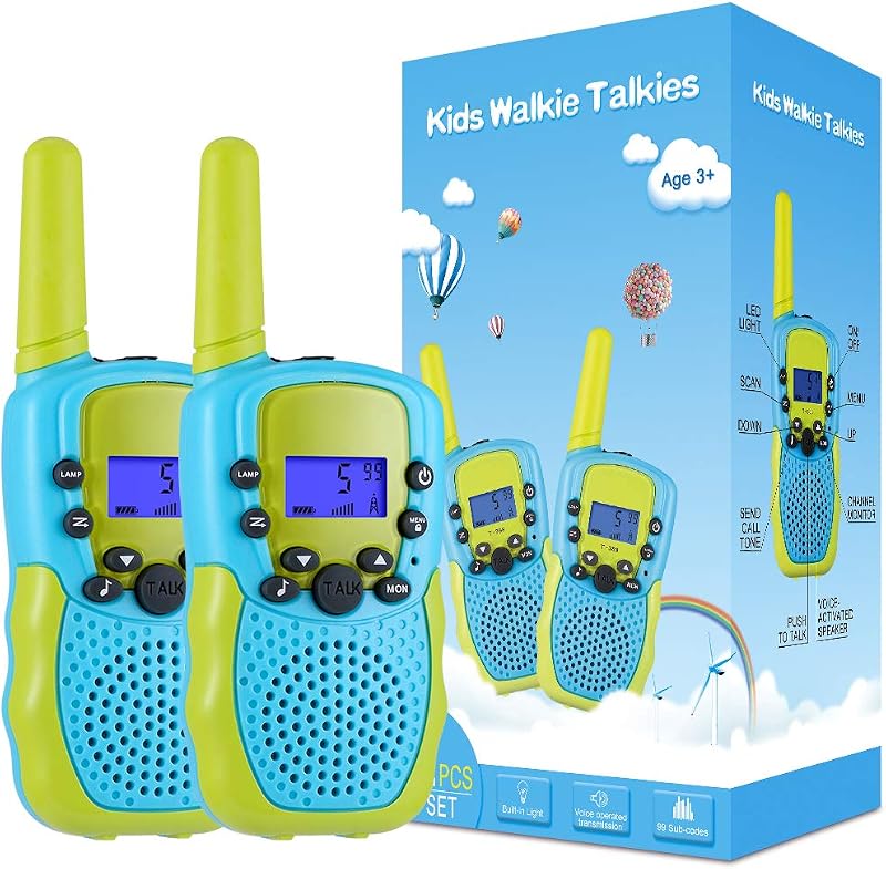 Selieve Juguetes para niños de 3 a 12 años, cestas de Pascua, walkie talkies para niños, 22 canales, radio de 2 vías, juguete con linterna LCD retroiluminada, alcance de 3 millas para exteriores, camping, senderismo
