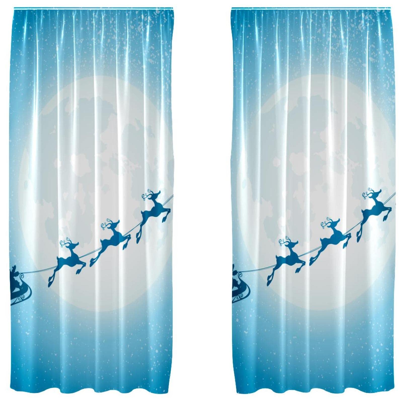 Cortinas de Papá Noel de 55 x 84 pulgadas para renovar la decoración navideña fácil y rápido