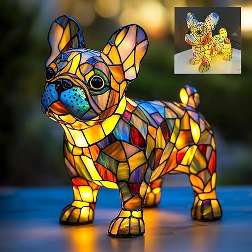 Miniatura 4 de Lámpara de perro, Serie de perros Arte Luz de noche, Lámpara de mesa 3D Perros lindos, Lámpara de mesa LED de resina retro teñida, Divertido regalo