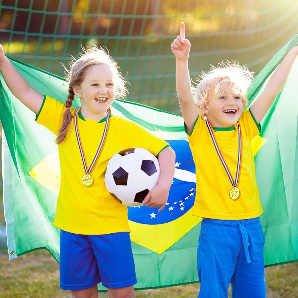 100 Médailles Gagnantes Enfants - Plastique Doré - Récompenses Sportives Et Fêtes